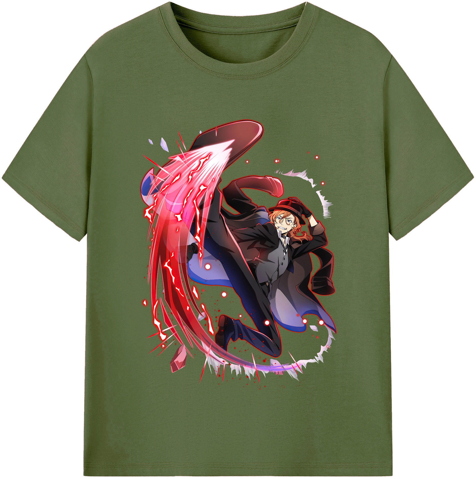 （画像用） 文豪ストレイドッグス Bungo Stray Dogs 綿100％半袖Tシャツ（フロントプリント）
